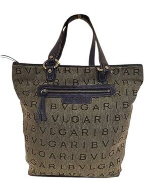 503166CR C1 Bvlgari Tote Bag Brown PVC